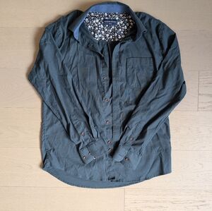 Men's Casual Button Down Shirt - Dark Pine Green